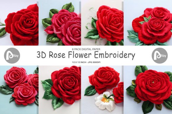 Digital Paper 3D Rose Embroidery Review