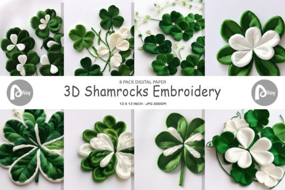 Digital Paper 3D Shamrocks Embroidery Review