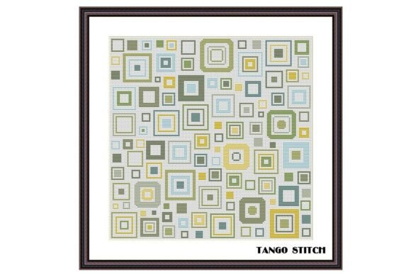 Green Yellow Geometric Cross Stitch Art Review