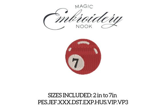 Lucky Number 7 Ball Embroidery Design Review